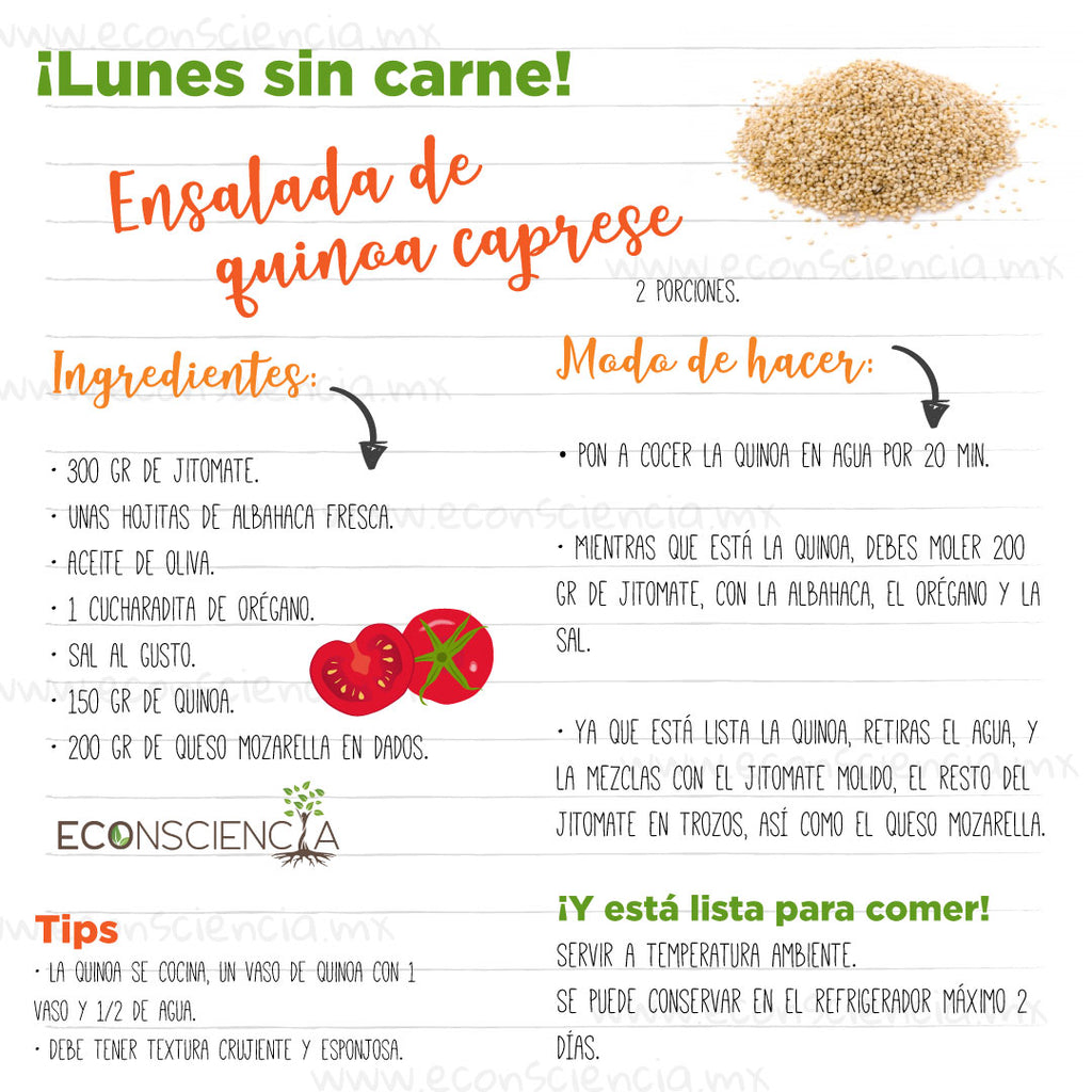 Lunes sin carne - Ensalada de quinoa caprese